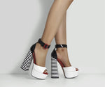 Alexa Peep Toe Chunky Square High Heels