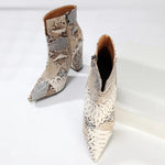 Sylvia Snake Print Ankle Boots
