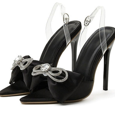 Kiara Silk Butterfly-knot Mule High heels Slippers
