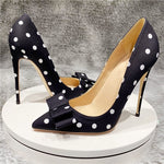 Evelyn Black Polka Dot Pumps