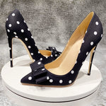 Evelyn Black Polka Dot Pumps