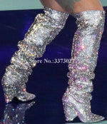Cindy Glitter Knee-High Boots