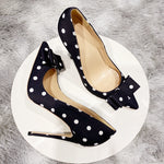 Evelyn Black Polka Dot Pumps