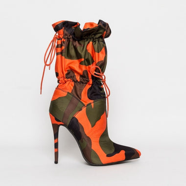 Camouflage Lace Up Ankle Boots