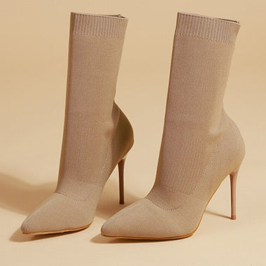 Fashion Knitting Stretch Fabric Socks Ankle Women Boots