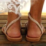 Rhinestone Flat Summer Sandals
