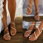 Rhinestone Flat Summer Sandals