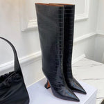 Street Style Leather Knee-High Boots