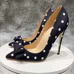 Evelyn Black Polka Dot Pumps