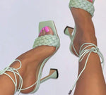 Hailey Cross-Tied Weave Heels